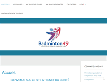 Tablet Screenshot of codep49badminton.fr